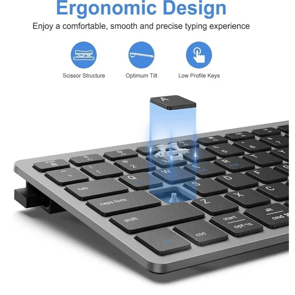 OMOTON 2.4G Wireless Keyboard, Ultra-Slim Compact Mini Keyboard